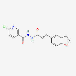 6-chloro-N'-[3-(2,3-dihydro-1-benzofuran-5-yl)prop-2-enoyl]pyridine-3-carbohydrazide