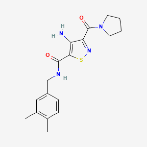 4-amino-N-(3,4-dimethylbenzyl)-3-(pyrrolidine-1-carbonyl)isothiazole-5-carboxamide