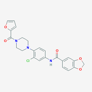 N-{3-chloro-4-[4-(2-furoyl)-1-piperazinyl]phenyl}-1,3-benzodioxole-5-carboxamide