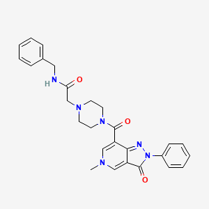 N-benzyl-2-(4-(5-methyl-3-oxo-2-phenyl-3,5-dihydro-2H-pyrazolo[4,3-c]pyridine-7-carbonyl)piperazin-1-yl)acetamide