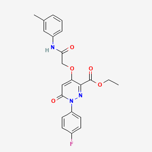 molecular formula C22H20FN3O5 B2783528 Ethyl 1-(4-fluorophenyl)-6-oxo-4-(2-oxo-2-(m-tolylamino)ethoxy)-1,6-dihydropyridazine-3-carboxylate CAS No. 899960-13-5