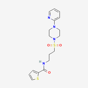 molecular formula C17H22N4O3S2 B2783538 N-(3-((4-(pyridin-2-yl)piperazin-1-yl)sulfonyl)propyl)thiophene-2-carboxamide CAS No. 1021220-99-4