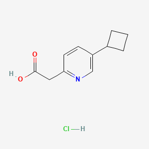 molecular formula C11H14ClNO2 B2783542 2-(5-Cyclobutylpyridin-2-yl)acetic acidhydrochloride CAS No. 2197055-45-9