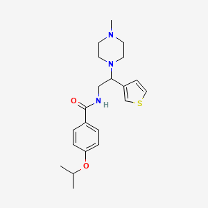 molecular formula C21H29N3O2S B2783549 4-isopropoxy-N-(2-(4-methylpiperazin-1-yl)-2-(thiophen-3-yl)ethyl)benzamide CAS No. 946199-11-7