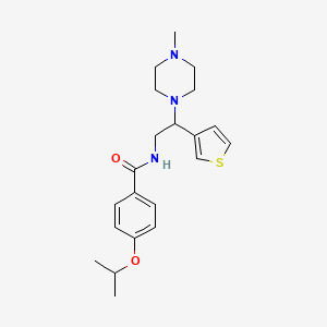 molecular formula C21H29N3O2S B2783549 4-异丙氧基-N-(2-(4-甲基哌嗪-1-基)-2-(噻吩-3-基)乙基)苯甲酰胺 CAS No. 946199-11-7