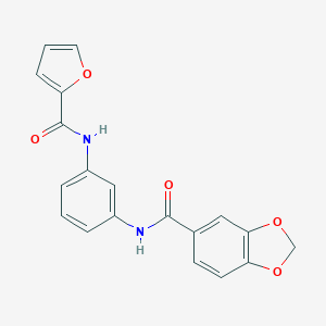 molecular formula C19H14N2O5 B278355 N-[3-(2-furoylamino)phenyl]-1,3-benzodioxole-5-carboxamide 