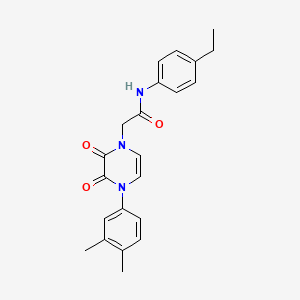molecular formula C22H23N3O3 B2783555 2-(4-(3,4-二甲基苯基)-2,3-二氧代-3,4-二氢吡嘧啶-1(2H)-基)-N-(4-乙基苯基)乙酰胺 CAS No. 904524-87-4