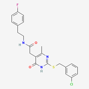 2-(2-((3-chlorobenzyl)thio)-4-methyl-6-oxo-1,6-dihydropyrimidin-5-yl)-N-(4-fluorophenethyl)acetamide