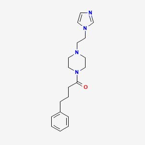 molecular formula C19H26N4O B2783557 1-(4-(2-(1H-imidazol-1-yl)ethyl)piperazin-1-yl)-4-phenylbutan-1-one CAS No. 1396679-92-7