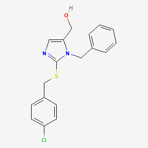 molecular formula C18H17ClN2OS B2783563 [3-Benzyl-2-[(4-chlorophenyl)methylsulfanyl]imidazol-4-yl]methanol CAS No. 478031-84-4