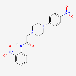 molecular formula C18H19N5O5 B2783568 N-(2-nitrophenyl)-2-[4-(4-nitrophenyl)piperazin-1-yl]acetamide CAS No. 882080-67-3