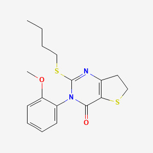 molecular formula C17H20N2O2S2 B2783572 2-(butylthio)-3-(2-methoxyphenyl)-6,7-dihydrothieno[3,2-d]pyrimidin-4(3H)-one CAS No. 850915-32-1