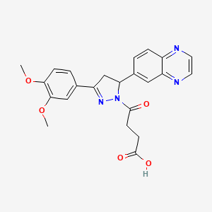 4-(3-(3,4-dimethoxyphenyl)-5-(quinoxalin-6-yl)-4,5-dihydro-1H-pyrazol-1-yl)-4-oxobutanoic acid