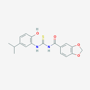 N-[(2-hydroxy-5-propan-2-ylphenyl)carbamothioyl]-1,3-benzodioxole-5-carboxamide
