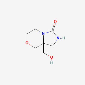 molecular formula C7H12N2O3 B2783580 8a-(hydroxymethyl)-hexahydro-1H-imidazolidino[4,3-c]morpholin-3-one CAS No. 2092077-08-0
