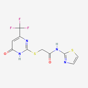 molecular formula C10H7F3N4O2S2 B2783611 2-((6-oxo-4-(trifluoromethyl)-1,6-dihydropyrimidin-2-yl)thio)-N-(thiazol-2-yl)acetamide CAS No. 899990-82-0