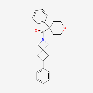 molecular formula C24H27NO2 B2783619 (6-Phenyl-2-azaspiro[3.3]heptan-2-yl)-(4-phenyloxan-4-yl)methanone CAS No. 2380063-70-5