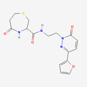 N-(2-(3-(furan-2-yl)-6-oxopyridazin-1(6H)-yl)ethyl)-5-oxo-1,4-thiazepane-3-carboxamide