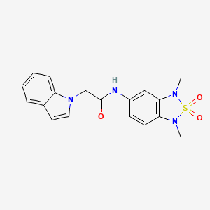 N-(1,3-dimethyl-2,2-dioxido-1,3-dihydrobenzo[c][1,2,5]thiadiazol-5-yl)-2-(1H-indol-1-yl)acetamide