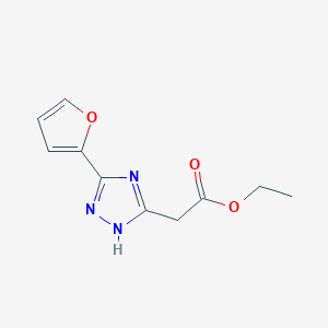 molecular formula C10H11N3O3 B2783715 ethyl 2-(3-(2-furyl)-1H-1,2,4-triazol-5-yl)acetate CAS No. 937683-67-5