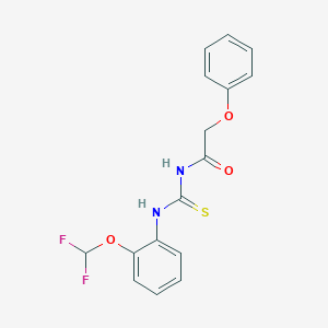 molecular formula C16H14F2N2O3S B278372 N-[2-(difluoromethoxy)phenyl]-N'-(phenoxyacetyl)thiourea 