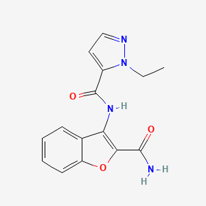 molecular formula C15H14N4O3 B2783723 N-(2-carbamoylbenzofuran-3-yl)-1-ethyl-1H-pyrazole-5-carboxamide CAS No. 1170395-11-5
