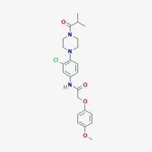 molecular formula C23H28ClN3O4 B278373 N-[3-chloro-4-(4-isobutyryl-1-piperazinyl)phenyl]-2-(4-methoxyphenoxy)acetamide 