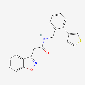 molecular formula C20H16N2O2S B2783736 2-(benzo[d]isoxazol-3-yl)-N-(2-(thiophen-3-yl)benzyl)acetamide CAS No. 1797143-06-6