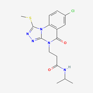 molecular formula C16H18ClN5O2S B2783743 N-[2-(4-chlorophenyl)ethyl]-4-[4-methyl-5-(pyrrolidin-1-ylcarbonyl)-1,3-thiazol-2-yl]thiophene-2-sulfonamide CAS No. 1115967-07-1