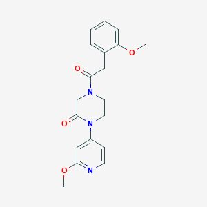 molecular formula C19H21N3O4 B2783754 4-[2-(2-Methoxyphenyl)acetyl]-1-(2-methoxypyridin-4-yl)piperazin-2-one CAS No. 2380081-72-9