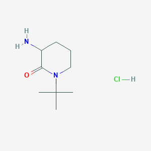 molecular formula C9H19ClN2O B2783757 3-Amino-1-tert-butylpiperidin-2-one hydrochloride CAS No. 2173996-52-4