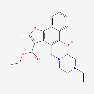 molecular formula C23H28N2O4 B2783773 乙酸4-[(4-乙基哌嗪-1-基)甲基]-5-羟基-2-甲基萘并[1,2-b]呋喃-3-羧酸酯 CAS No. 438488-36-9