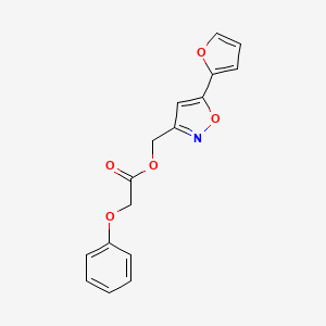 B2783789 (5-(Furan-2-yl)isoxazol-3-yl)methyl 2-phenoxyacetate CAS No. 879310-08-4