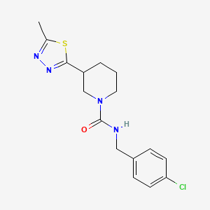 molecular formula C16H19ClN4OS B2783792 N-(4-氯苄基)-3-(5-甲基-1,3,4-噻二唑-2-基)哌啶-1-甲酰胺 CAS No. 1171173-75-3