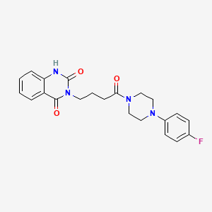 molecular formula C22H23FN4O3 B2783798 3-[4-[4-(4-氟苯基)哌嗪-1-基]-4-氧代丁基]-1H-喹唑啉-2,4-二酮 CAS No. 896373-57-2