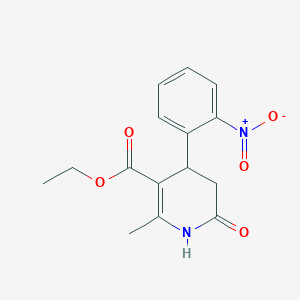 molecular formula C15H16N2O5 B2783804 Ethyl 2-methyl-4-(2-nitrophenyl)-6-oxo-1,4,5,6-tetrahydropyridine-3-carboxylate CAS No. 176383-19-0