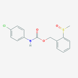 B2783813 2-(methylsulfinyl)benzyl N-(4-chlorophenyl)carbamate CAS No. 338967-94-5