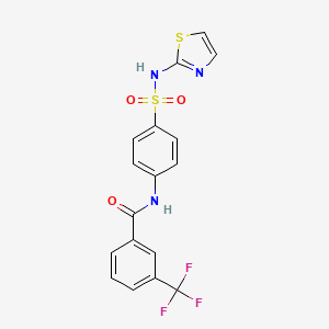 molecular formula C17H12F3N3O3S2 B2783824 N-{4-[(1,3-噻唑-2-基)磺酰基]苯基}-3-(三氟甲基)苯甲酰胺 CAS No. 303035-21-4