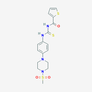molecular formula C17H20N4O3S3 B278383 N-({4-[4-(methylsulfonyl)piperazin-1-yl]phenyl}carbamothioyl)thiophene-2-carboxamide 