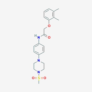 molecular formula C21H27N3O4S B278384 2-(2,3-Dimethyl-phenoxy)-N-[4-(4-methanesulfonyl-piperazin-1-yl)-phenyl]-acetamide 