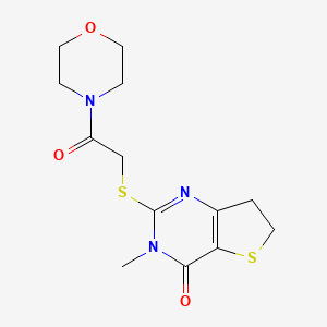 molecular formula C13H17N3O3S2 B2783842 3-Methyl-2-(2-morpholin-4-yl-2-oxoethyl)sulfanyl-6,7-dihydrothieno[3,2-d]pyrimidin-4-one CAS No. 893357-38-5