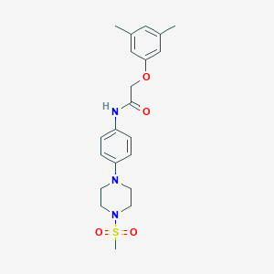 molecular formula C21H27N3O4S B278385 2-(3,5-Dimethyl-phenoxy)-N-[4-(4-methanesulfonyl-piperazin-1-yl)-phenyl]-acetamide 
