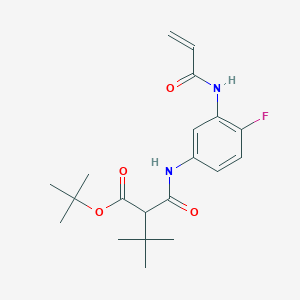 molecular formula C20H27FN2O4 B2783850 Tert-butyl 2-[[4-fluoro-3-(prop-2-enoylamino)phenyl]carbamoyl]-3,3-dimethylbutanoate CAS No. 2361824-79-3