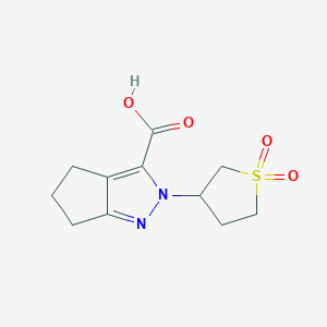 molecular formula C11H14N2O4S B2783854 2-(1,1-Dioxidotetrahydrothiophen-3-yl)-2,4,5,6-tetrahydrocyclopenta[c]pyrazole-3-carboxylic acid CAS No. 889941-09-7