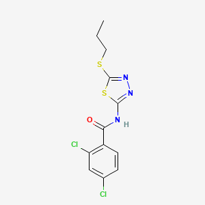 molecular formula C12H11Cl2N3OS2 B2783855 2,4-dichloro-N-(5-(propylthio)-1,3,4-thiadiazol-2-yl)benzamide CAS No. 310420-23-6