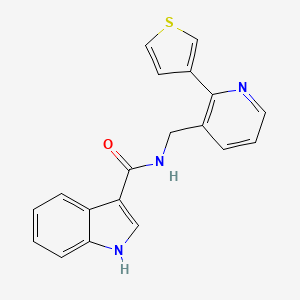 molecular formula C19H15N3OS B2783859 N-((2-(thiophen-3-yl)pyridin-3-yl)methyl)-1H-indole-3-carboxamide CAS No. 2320466-68-8