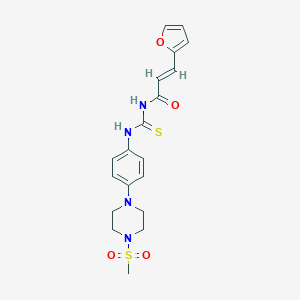 molecular formula C19H22N4O4S2 B278386 N-[3-(2-furyl)acryloyl]-N'-{4-[4-(methylsulfonyl)-1-piperazinyl]phenyl}thiourea 
