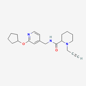 B2783882 N-{[2-(cyclopentyloxy)pyridin-4-yl]methyl}-1-(prop-2-yn-1-yl)piperidine-2-carboxamide CAS No. 1375946-94-3