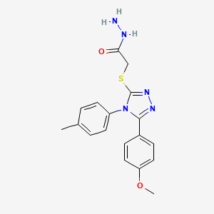 molecular formula C18H19N5O2S B2783886 2-{[5-(4-甲氧基苯基)-4-(4-甲基苯基)-4H-1,2,4-三唑-3-基]硫醛}乙酰肼 CAS No. 893726-56-2