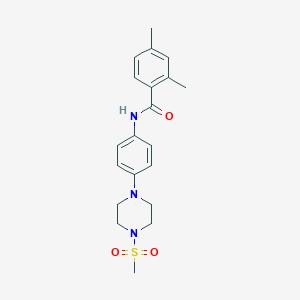 molecular formula C20H25N3O3S B278389 2,4-dimethyl-N-{4-[4-(methylsulfonyl)-1-piperazinyl]phenyl}benzamide 
